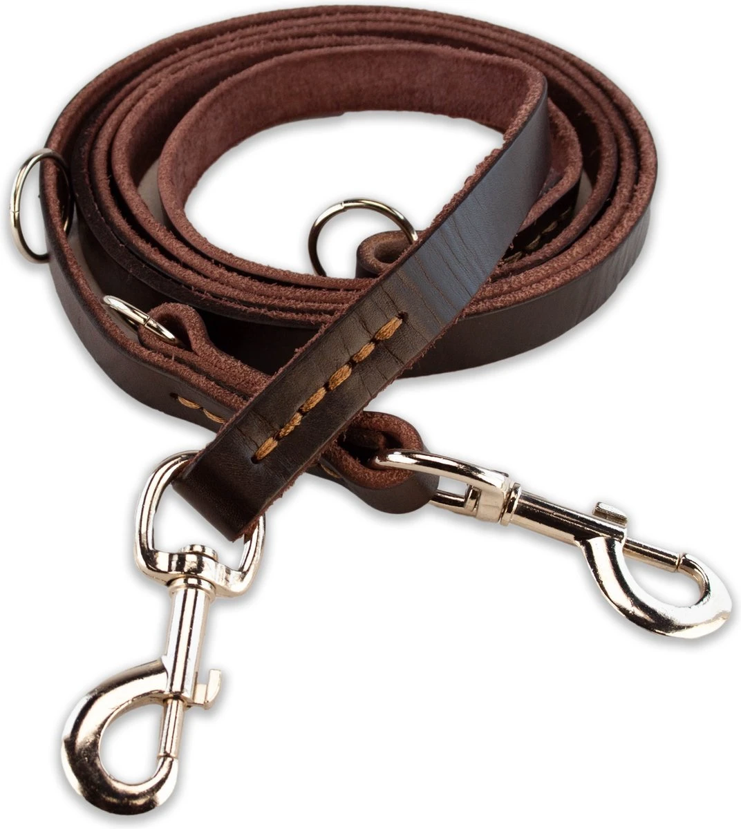 Multifunctionele Hondenriem - 220cm - Bruin - Leren Hondenriem - 100% Volnerfleer - Hondenriem Leer - Leiband Hond 3 Multifunctionele Hondenriem - 220cm - Bruin - Leren Hondenriem - 100% Volnerfleer - Hondenriem Leer - Leiband Hond