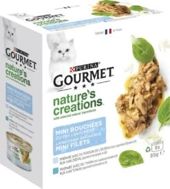 Gourmet Nature's Creations - Kattenvoer Natvoer - Zeevis - 48 X 85 Gr -Huisdierbenodigdheden 1081x1200
