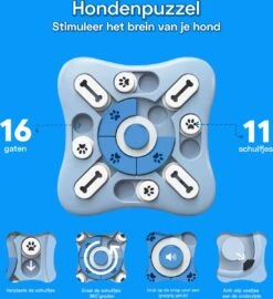 Honden Speelgoed Intelligentie – Hondenpuzzel - Interactieve Training – Voorkomt Verveling – 16 Vakjes – 11 Verplaatsbare Schuifjes - Denkspelletjes Voor Honden - Anti Schrokbak Hond – LumifyMe -Huisdierbenodigdheden 1098x1200