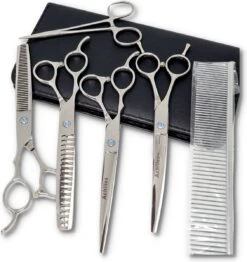 Achilles Linkshandig Professionele 7-Delig Scharenset Hond - Honden Schaar - Effileerschaar Hond