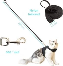 Zootic Kattentuigje Met Leiband Riem Kattenharnas Zwart Maat M Kat & Kitten - Halsomvang 20 Tot 26cm - Borstomvang 30 Tot 34cm 11 Zootic Kattentuigje Met Leiband Riem Kattenharnas Zwart Maat M Kat & Kitten - Halsomvang 20 Tot 26cm - Borstomvang 30 Tot 34cm -Huisdierbenodigdheden 1133x1200 1