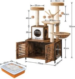 Signature Home Lola Krabpaal Met Kattenbak - Kattenbak Hangmat Mand Katten Huis - Kattenhuis Met Deur En Slot - Krabpalen Katten Huis - Kattenbakmeubel Verborgen - Alles-in-één Kattenspeelgoed Met Kattenhuis - Bruin - 70cm X 132cm X 48cm 18 Signature Home Lola Krabpaal Met Kattenbak - Kattenbak Hangmat Mand Katten Huis - Kattenhuis Met Deur En Slot - Krabpalen Katten Huis - Kattenbakmeubel Verborgen - Alles-in-één Kattenspeelgoed Met Kattenhuis - Bruin - 70cm X 132cm X 48cm -Huisdierbenodigdheden 1136x1200 1