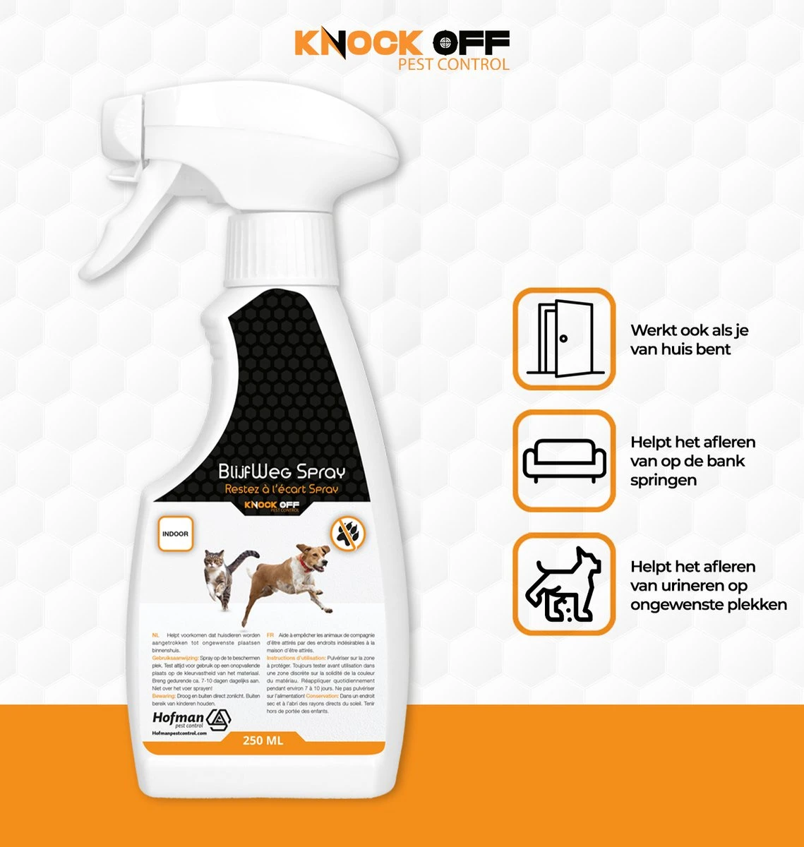 Knock Off BlijfWeg Huisdieren Spray – Voor Binnenshuis Gebruik – Voor Het Trainen Van Huisdieren – Voorkomt Binnenshuis Urineren – Afleren Van Gewoontes Van Je Hond Of Kat – Veilig Voor Mens En Dier 5 Knock Off BlijfWeg Huisdieren Spray – Voor Binnenshuis Gebruik – Voor Het Trainen Van Huisdieren – Voorkomt Binnenshuis Urineren – Afleren Van Gewoontes Van Je Hond Of Kat – Veilig Voor Mens En Dier - Afbeelding 3
