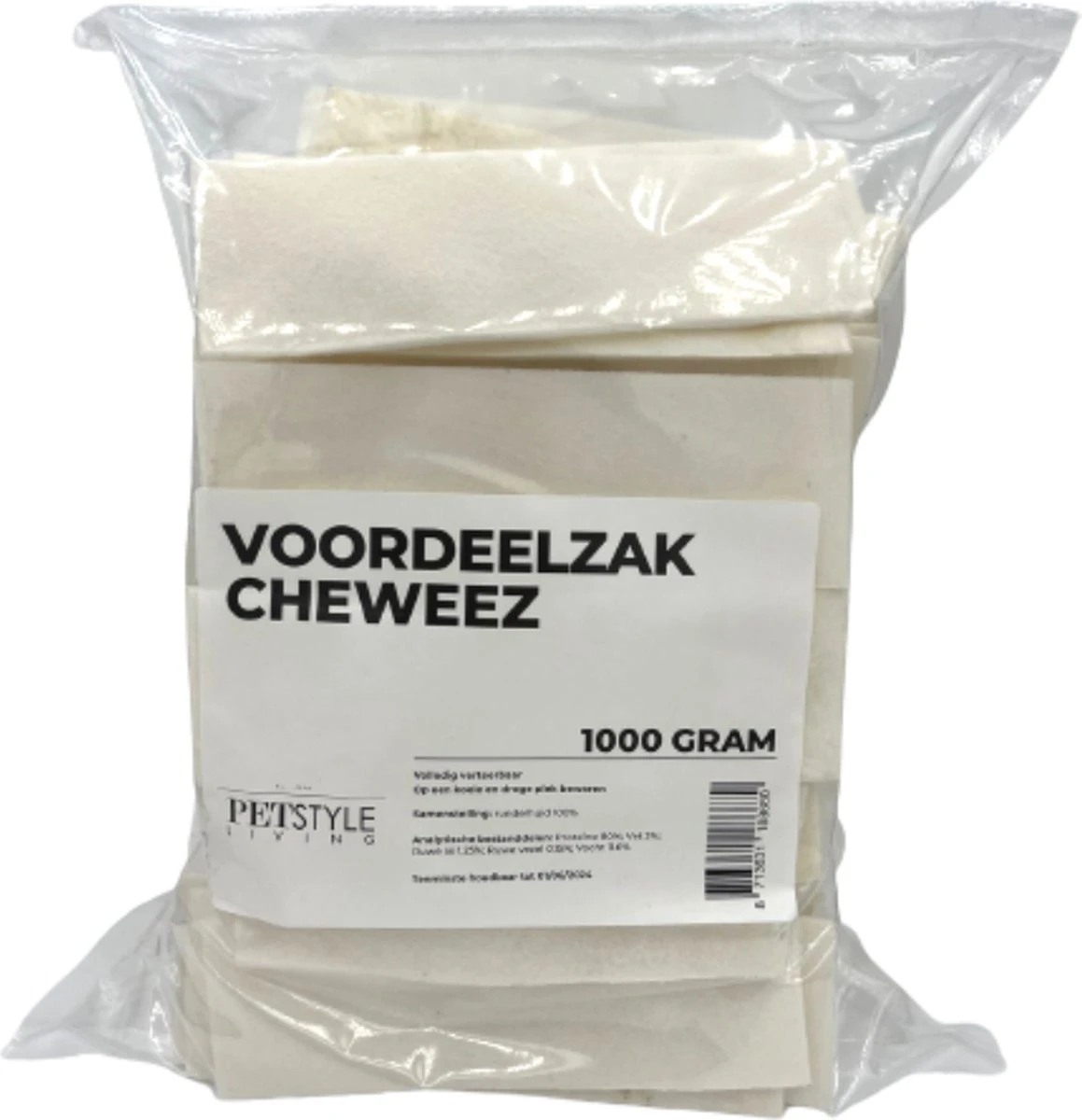 Petstyleliving Cheweez Runderhuid Kauwsnack - Voordeelzak 1 Kg - Hondensnacks 3 Petstyleliving Cheweez Runderhuid Kauwsnack - Voordeelzak 1 Kg - Hondensnacks