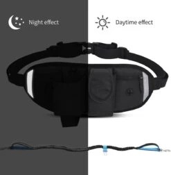 BOTC Looplijn Hond Met Heupriem Voor Hardlopen - Met Drinkbak Hond - Hondenriem - 1 Roll Poep Zakjes - Zwart -Huisdierbenodigdheden 1175x1200 1