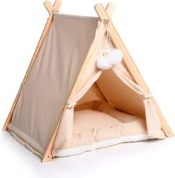 Dogs&Co Tippi Tent Voor Katten Of Kleine Honden Ecru -Huisdierbenodigdheden 1181x1200
