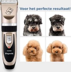 LifeGoods Hondentondeuse - Voor Katten En Honden - Complete Set - 5 Standen - Draadloos - Oplaadbaar - Goud/Zwart -Huisdierbenodigdheden 1187x1200