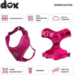 DDOXX Hondenharnas, Reflecterend, Verstelbaar, Breakaway | Borstharnas Voor Klein, Middelgroot | Hondenharnas Hond Kat Puppy Auto | Kattenharnas Puppy Harnas | Roze Roze, S -Huisdierbenodigdheden 1190x1200 2