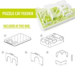 Cas & Lux Modulaire Puzzel Voederbak Voor Katten - Anti Schrokbak Kat - Inclusief 3 Verschillende Standen - Stijlvol Design - Voerpuzzel Kat - Slowfeeder - Kattenspeeltjes - Puzzel Kat - Anti Schrok -Huisdierbenodigdheden 1200x1047 3