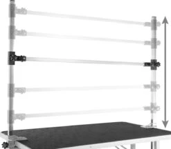 Tectake - Honden Trimtafel Met Twee Lussen - Zwart/zilver- 402893 -Huisdierbenodigdheden 1200x1051