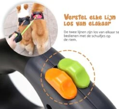 Dubbele Honden Riem – Leiband Hond – Hondenlijn – Looplijn Hond – 2 Honden – 3 Meter – Tot 12kg Per Hond – Reflecterende Lijnen – Met Zaklamp – 360° Draaien – Verstelbaar - Zwart -Huisdierbenodigdheden 1200x1096 2