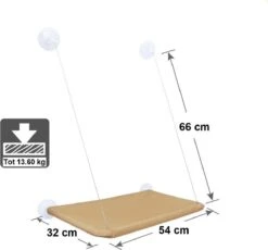 Merkloos Kattenhangmat Voor Raam - Hangmat Kat - Kattenmat - Kattenmand Raam - Kattenmand - Kattenspeeltjes - Beige - Voor Grote & Kleine Katten - Tot 20 KG -Huisdierbenodigdheden 1200x1115 1