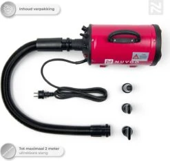 Nuvoo Professionele Hondenföhn / Waterblazer / Hondenborstel Met 3 Opzetstukken - Verstelbare Vermogen Tot 2200W - Warme / Koude Stand - Rood -Huisdierbenodigdheden 1200x1136 6