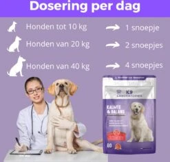 K9 Laboratories - Kalmte & Balans - Supplement - Voor Honden - Tegen Angst - Stress - Agressie - L-tryptofaan - Valeriaan - Hennepzaadolie - 60 Stuks - Voor Een Rustige Hond -Huisdierbenodigdheden 1200x1148 2