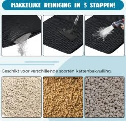 Merkloos Tastelio XXL Kattenbakmat 75x55cm - Groot Kattenbak Mat Met Innovatieve Honingraatstructuur - Dubbele Waterdichte Laag - Katten Bak Mat Met Eenvoudige Reiniging Grit Opvanger -Huisdierbenodigdheden 1200x1160 2