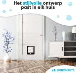 BFreshPets Kattenluik + Massageborstel - Met Tunnel - 4 Vergrendelingsstanden - Weersbestendig - Maat L - Zwart - 27 X 24 Cm -Huisdierbenodigdheden 1200x1163 3