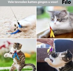 Filo Kattenhengel Set + 12 Kattenspeeltjes – Speelhengels Interactief Kattenspeelgoed – Hengel Kattenspeeltje Kittens - Speelgoed Speelhengel Vis Kat En Kitten -Huisdierbenodigdheden 1200x1170 2