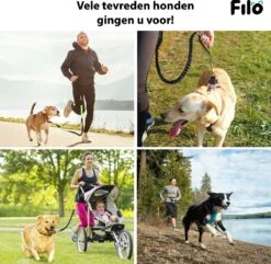 Filo Elastische Hondenriem Middel - Hardlopen En Wandelen - Hardloopriem Hond Handsfree Met Heuptasje - Looplijn Met Heupriem - Canicross Gordel Honden - Riemen - Heupgordel - Leiband -Huisdierbenodigdheden 1200x1171