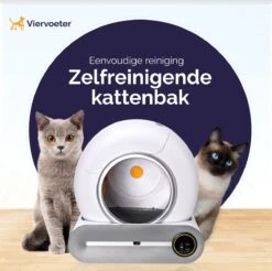 Viervoeter™ Kattenbak Zelfreinigend – Automatische Kattenbak – Zelfreinigende Kattenbak – Anti-geur – 53x58x55cm – Bedienen Via App – 65 Liter -Huisdierbenodigdheden 1200x1196 6