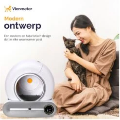 Viervoeter™ Kattenbak Zelfreinigend – Automatische Kattenbak – Zelfreinigende Kattenbak – Anti-geur – 53x58x55cm – Bedienen Via App – 65 Liter -Huisdierbenodigdheden 1200x1197 9