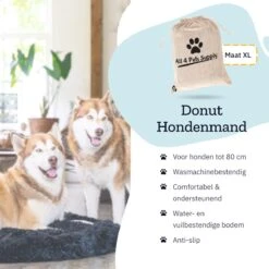 All 4 Pets Supply® Hondenmand Donut - Maat XL - Geschikt Voor Honden Tot 100 Cm - Hondenkussen - Zwart -Huisdierbenodigdheden 1200x1200 169