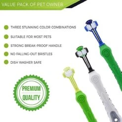 Merkloos Tandenborstel - Voor Huisdieren - Honden - 3 Zijdig - Multi-Hoek - Schoonmaken - Tanden - Slechte Adem - Tandsteen - Tandenborstel - Gezondheid - Blauw -Huisdierbenodigdheden 1200x1200 240
