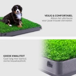 Merkloos Hondentoilet Kunstgras Met Bak - Indoor Dierentoilet - Uitneembare Opvangbak - Puppy Training Pets - Outdoor/Balkon/Tuin/Indoor Toilet - 50x64 Cm -Huisdierbenodigdheden 1200x1200 292