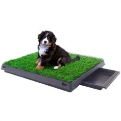 Merkloos Hondentoilet Kunstgras Met Bak - Indoor Dierentoilet - Uitneembare Opvangbak - Puppy Training Pets - Outdoor/Balkon/Tuin/Indoor Toilet - 50x64 Cm -Huisdierbenodigdheden 1200x1200 293