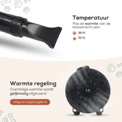 MiMOPETS® Hondenföhn Met 4 Opzetstukken – Waterblazer Voor Honden Met Geluiddemper -Hondendroger - Zwart -Huisdierbenodigdheden 1200x1200 363