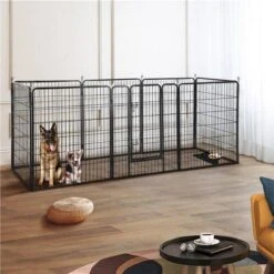 Merkloos Topmast Premium Puppyren - 120 Cm Hoog - 640 Cm Omtrek - Hondenren - Hondenhok - Zwart -Huisdierbenodigdheden 1200x1200 369