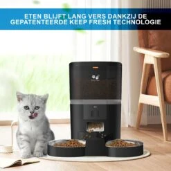 Pretty Paws QQ003 - Wifi Voermachine - Dubbele Voerbakjes - Zwart - Kat - 6L -Huisdierbenodigdheden 1200x1200 452