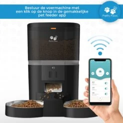 Pretty Paws QQ003 - Wifi Voermachine - Dubbele Voerbakjes - Zwart - Kat - 6L -Huisdierbenodigdheden 1200x1200 453