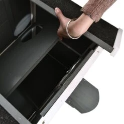 PawHut Kattenhuis Voor Buiten Kattenhut Met 2 Verdiepingen Kattenvilla, Asfaltdak, Massief Hout Grijs D30-236 -Huisdierbenodigdheden 1200x1200 470