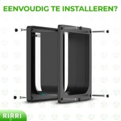 Rirri Kattenluik Met Tunnel - 4 Vergrendelingsstanden - Weersbestendig - Binnen En Buiten - Maat M - Zwart - 19 X 20 Cm -Huisdierbenodigdheden 1200x1200 538