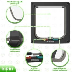 Rirri Kattenluik Met Tunnel - 4 Vergrendelingsstanden - Weersbestendig - Binnen En Buiten - Maat M - Zwart - 19 X 20 Cm -Huisdierbenodigdheden 1200x1200 539