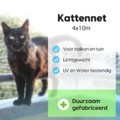 Kattennet Voor Balkon 4 X 10 M - Kattennet - Katten Gaas - Zwart -Huisdierbenodigdheden 1200x1200 554