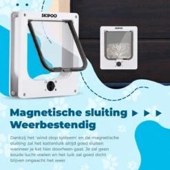 Skipoo Kattenluik Met Tunnel - Weerbestendig - Grote Kat - 4 Vergrendelingsstanden - Wit 13 Skipoo Kattenluik Met Tunnel - Weerbestendig - Grote Kat - 4 Vergrendelingsstanden - Wit -Huisdierbenodigdheden 1200x1200 588