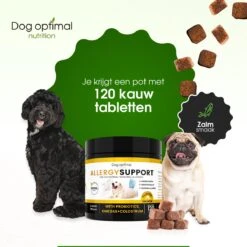 DOG OPTIMAL ANTI ALLERGY SUPPORT 120 Stuks - Allergie - Honden - Hondensnacks - Hondenkoekjes - Hondensupplementen - Honden - Puppy - Hondenvoeding - Weerstand - Jeuk-hond - Jeuk -Huisdierbenodigdheden 1200x1200 60