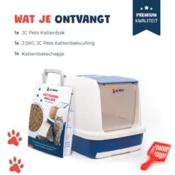 JC Pets Premium Kattenbak Systeem - Inclusief 2.5KG / 4L Kattenbakvulling - Zelfreinigend -Huisdierbenodigdheden 1200x1200 603