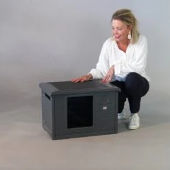 RHRQuality Kattenhuis Voor Binnen En Buiten Kattenhok Villa De Luxe Grijs -Huisdierbenodigdheden 1200x1200 637