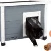 MyMax Kattenhuis - Hout - Openslaand Bitumen Dak - Kattenhuis Voor Buiten - Kattenhok - Kattenhuisje Hout - Grijs - 57*45*43CM -Huisdierbenodigdheden 1200x772