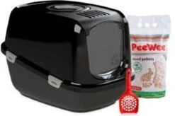 PeeWee Kattenbak XXL EcoDome Startpakket - Zwart - 66,5 X 48,5 X 46,5 Cm -Huisdierbenodigdheden 1200x797 2