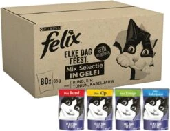Felix Elke Dag Feest Mix Selectie In Gelei - Katten Natvoer - 80 X 85g -Huisdierbenodigdheden 1200x925 1