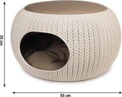 Curver Cozy Pet Home - Kattenmand - Crème - Ø 55 Cm -Huisdierbenodigdheden 1200x958 3