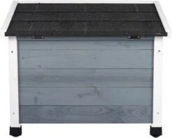 MyMax Kattenhuis - Hout - Openslaand Bitumen Dak - Kattenhuis Voor Buiten - Kattenhok - Kattenhuisje Hout - Grijs - 57*45*43CM -Huisdierbenodigdheden 1200x969