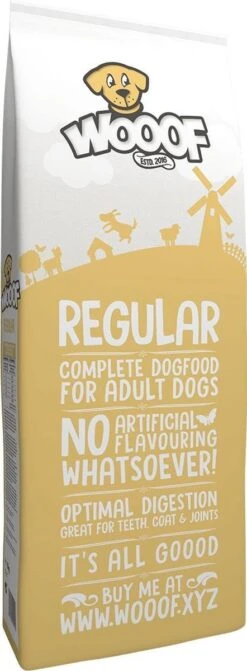 WOOOF Regular 18KG - Geperst Hondenvoer - Geperste Hondenbrokken - Droogvoer - 18KG -Huisdierbenodigdheden 442x1200