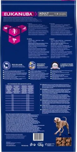 Eukanuba Dog Adult Large Breed Lam/Rice - 12 KG -Huisdierbenodigdheden 605x1200