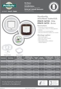 PetSafe 300 Deluxe Kattenluik - M - Ø 25.2 Cm - Wit -Huisdierbenodigdheden 831x1200 1