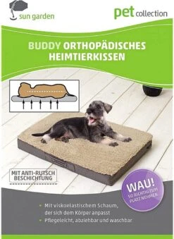 Sun Garden Buddy Orthopedisch Hondenkussen 120x72x10cm Antraciet -Huisdierbenodigdheden 875x1200