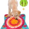 Snuffelmat 70x70cm Inclusief Rubberen Massage Bal & E-book - Speelmat Hond - Denkspel Hond - Puppy Speelgoed - Anti Schrok Mat - Honden Snoepjes - Cadeau Tip -Huisdierbenodigdheden 946x1200